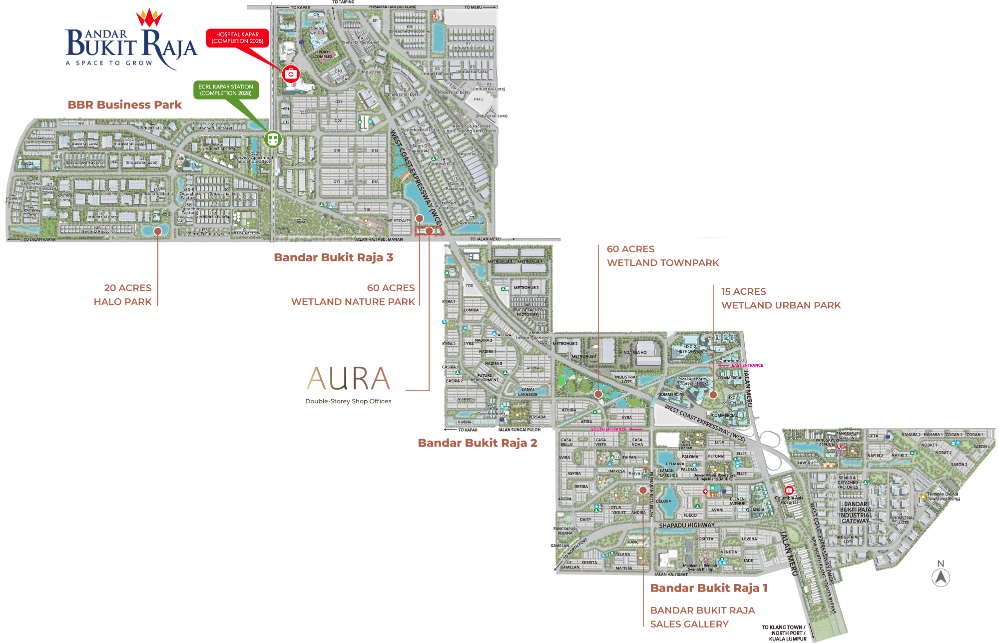Bandar Bukit Raja 3 Master Plan featuring Aura commercial development