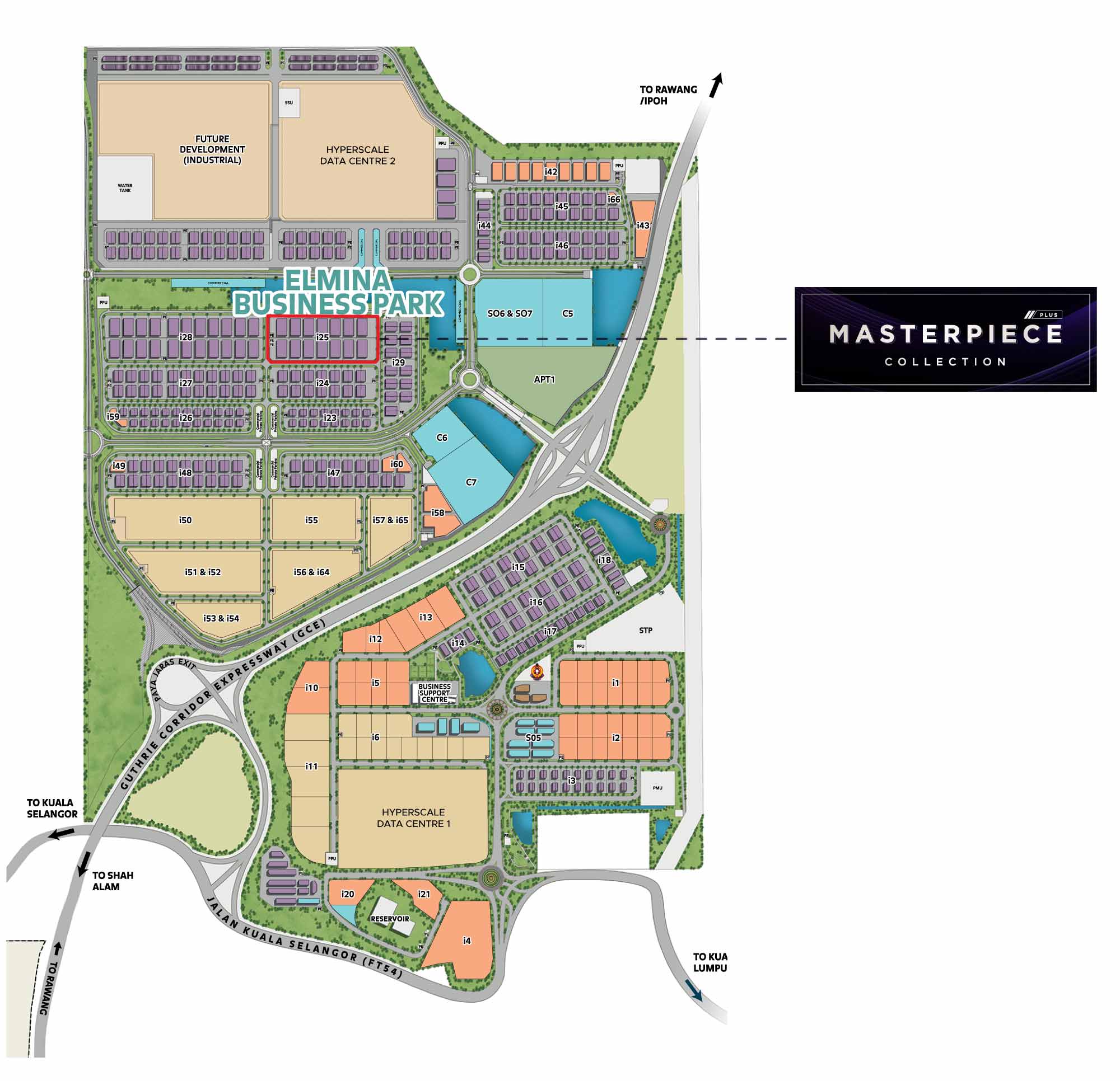 Master Layout Plan of Masterpiece Plus Collection Factory for Sale in Elmina Business Park